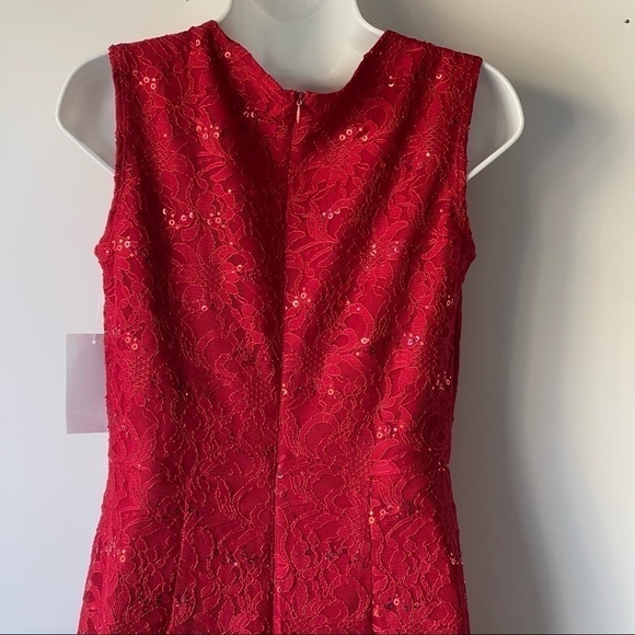 Alexa B Nites Red Formal Evening Holiday Party Prom Dress Lace Glitter Mermaid 6 - Picture 10 of 16